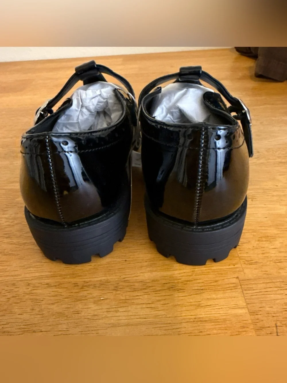 Gap Girls T Strap Loafers Vegan Patent Leather Black 1 Classic Mary Jane Holiday